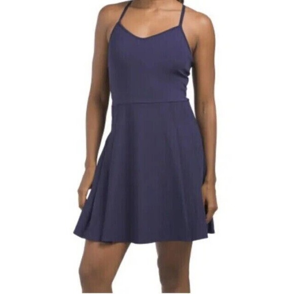 Tommy Bahama Blue Tennis Dress Racerback Pleated Skirt L Large New Skort UPF 50 - Picture 1 of 10